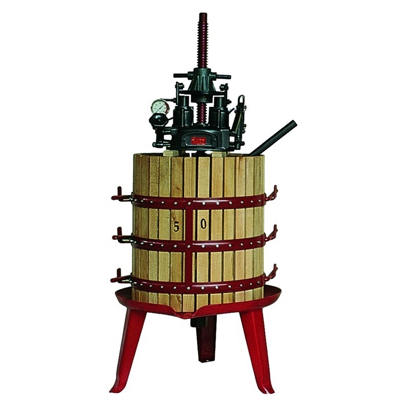 Torchio idraulico gabbia legno bacino smaltato Tl65